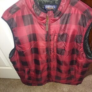 SMITH Red and Black Checkered Men's Vest